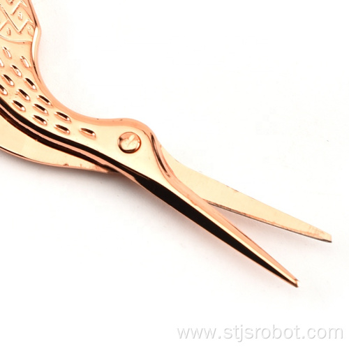 Tailoring sewing scissors cloth fabric rose gold embroidery scissors stork scissors